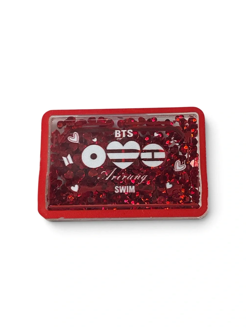 BTS Red Glitter Shaker Phone Grip